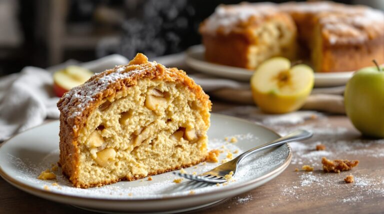 gâteau avec biscottes et pommes