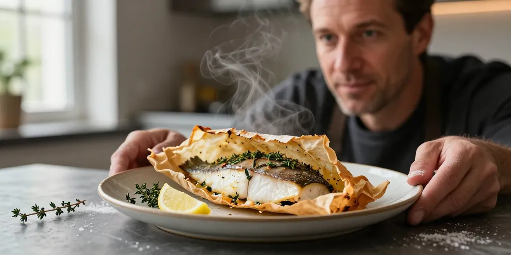 filet de loup en papillote au four