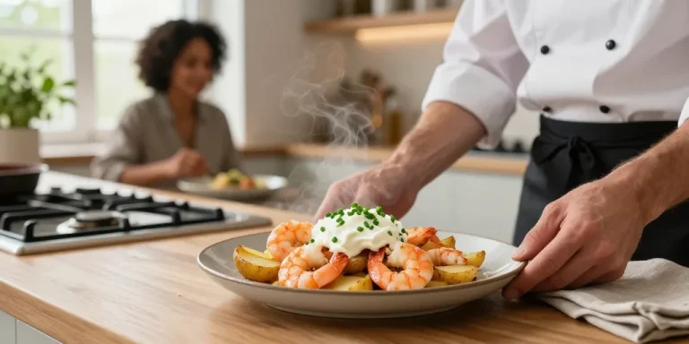 crevette pomme de terre crème fraîche