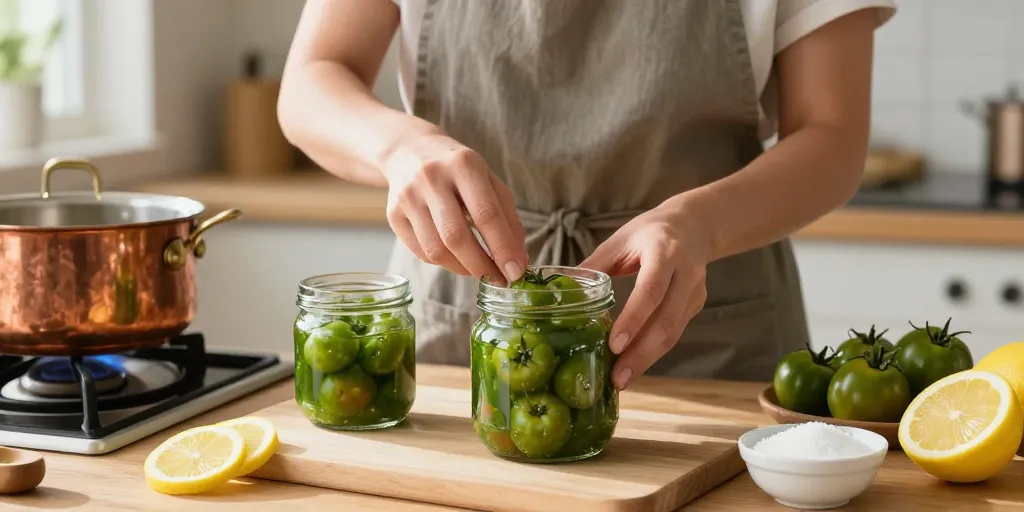 confiture de tomate cerise verte